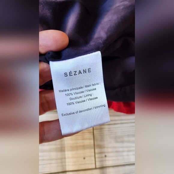 Sezane Daphna Navy Blue and Red Floral Dress - Picture 8 of 11